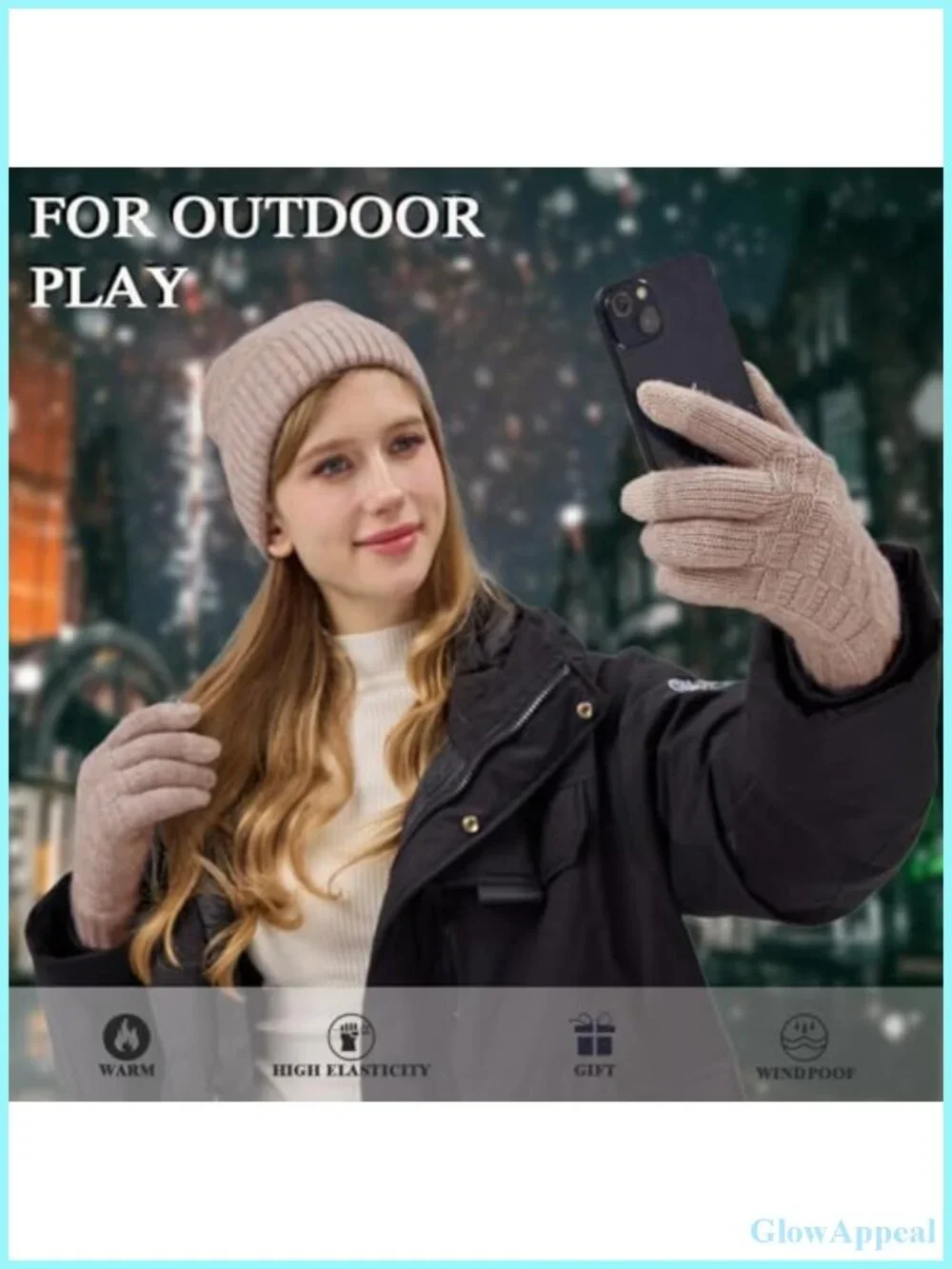 Winter Touch Screen Knit Gloves Women Thermal Warm